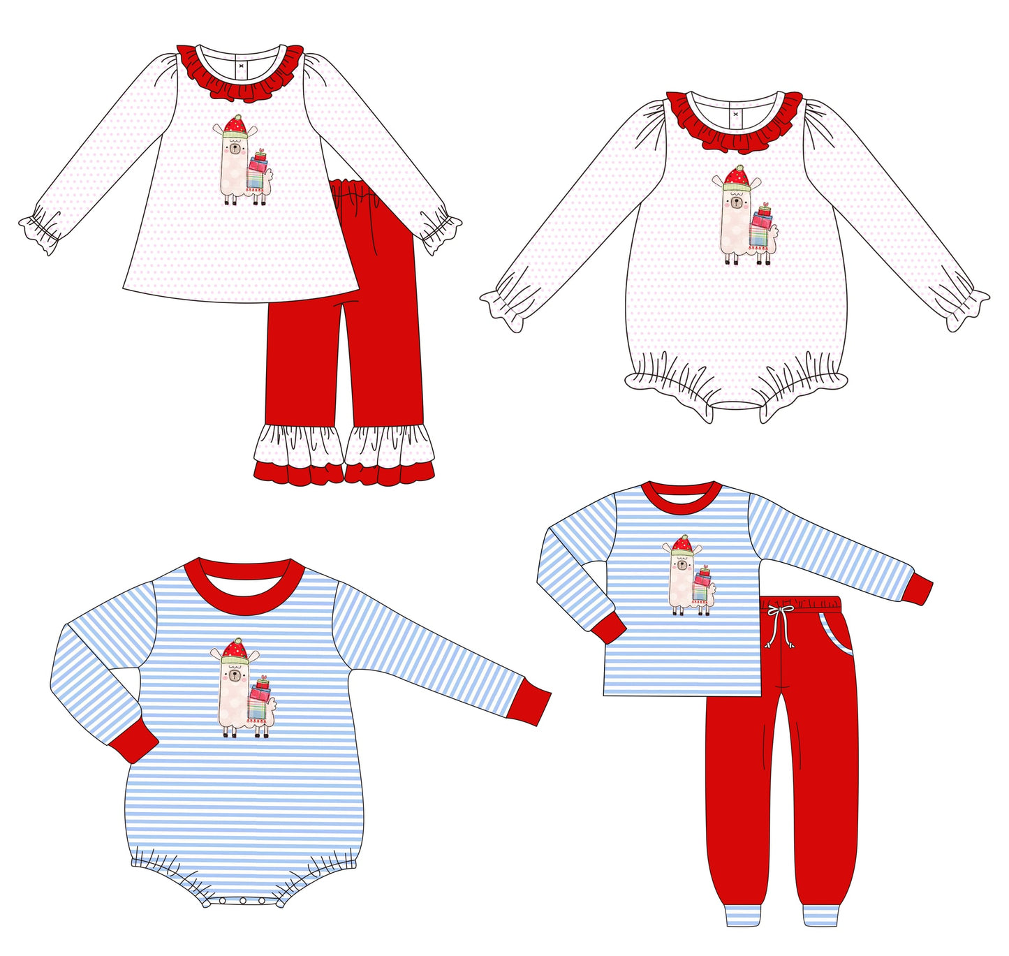 Lama Christmas Embroidered Collection - ETA early October