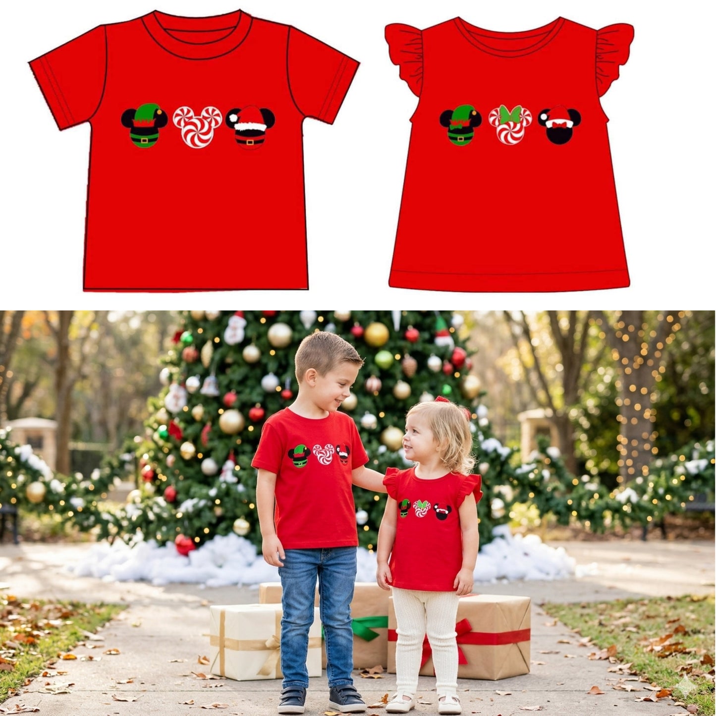 Christmas Mouse Embroidered Shirts - ETA mid September