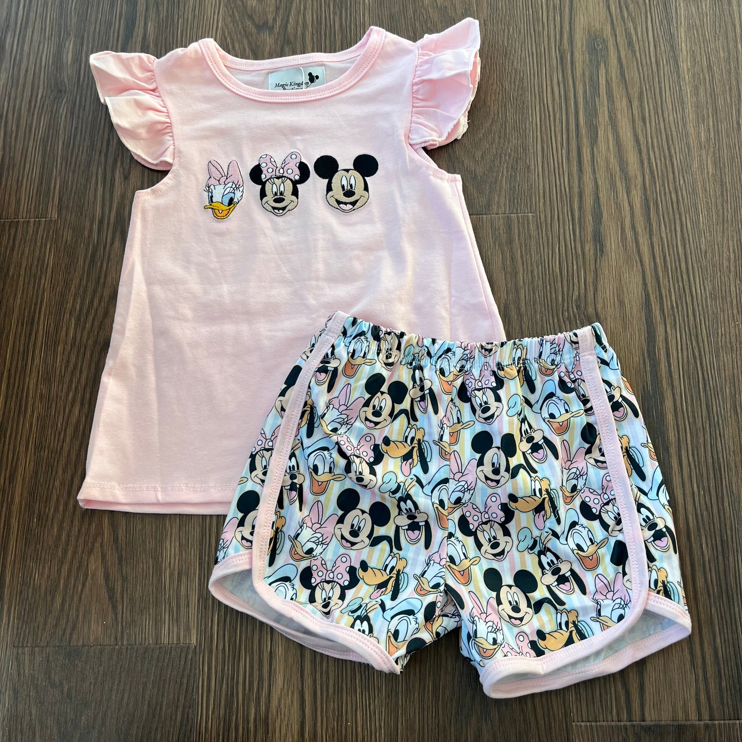 Character Stripes Embroidered Girl Set