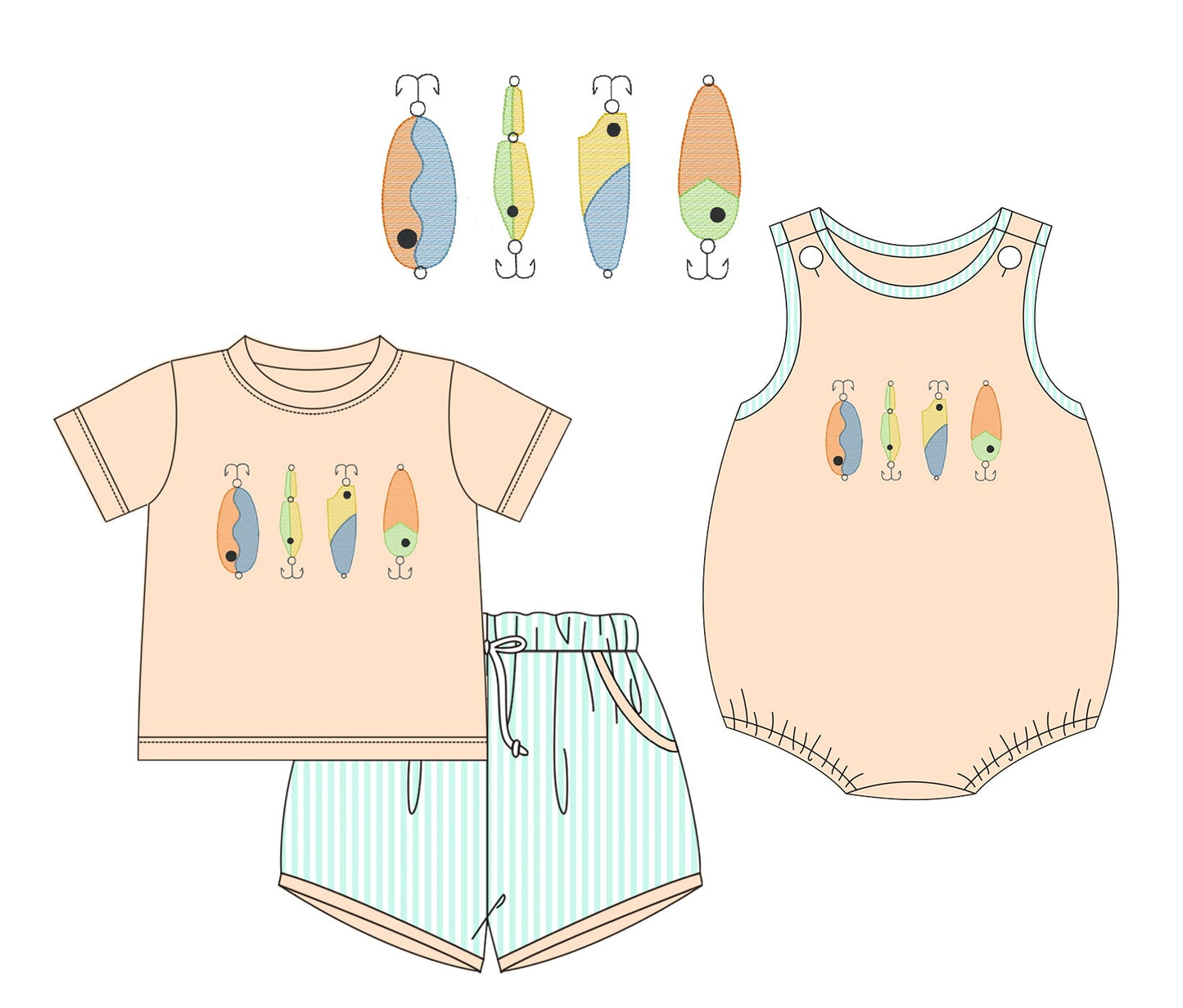 Fishing Lures Embroidered Collection - ETA mid June