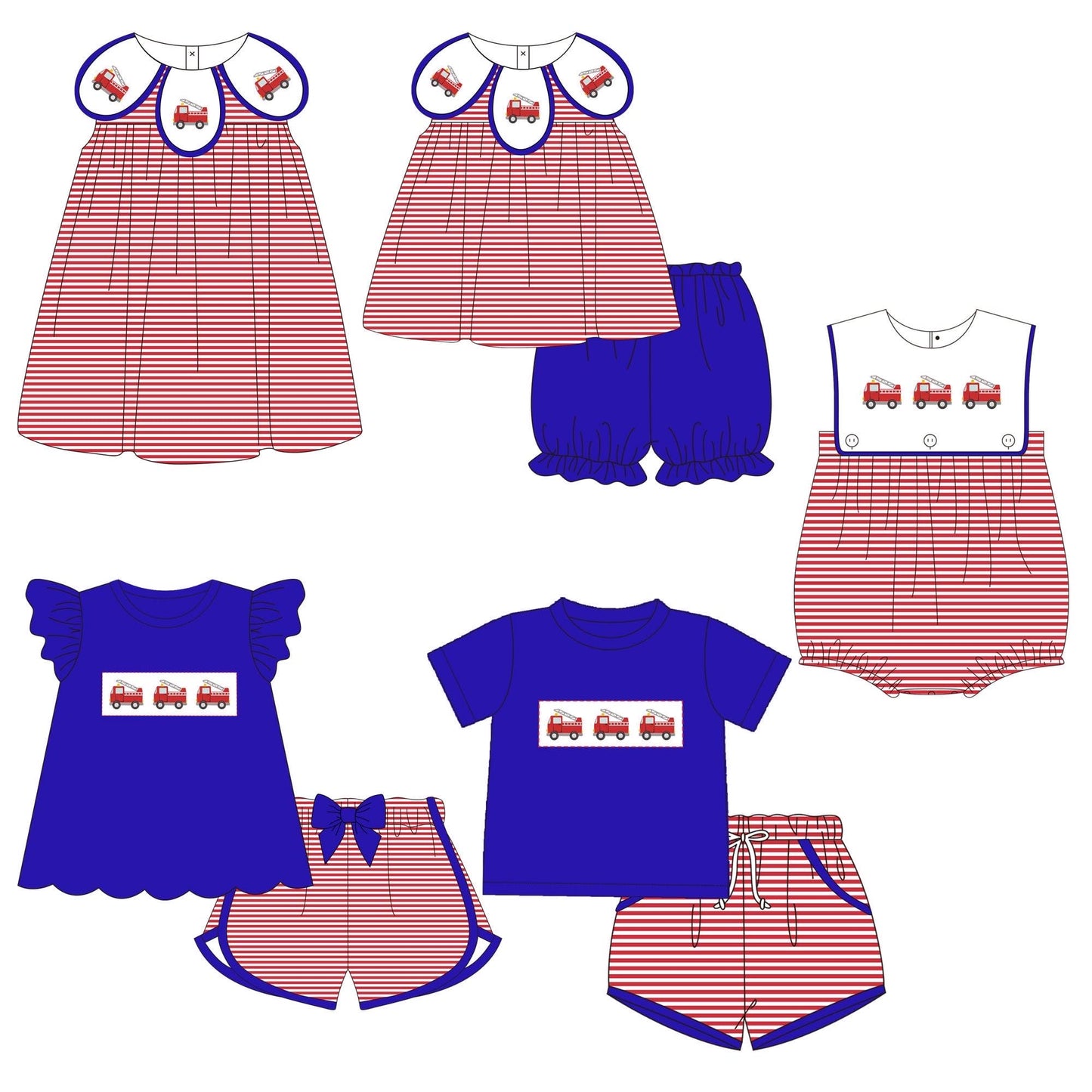 Firetruck Trio Embroidered Collection - ETA mid June