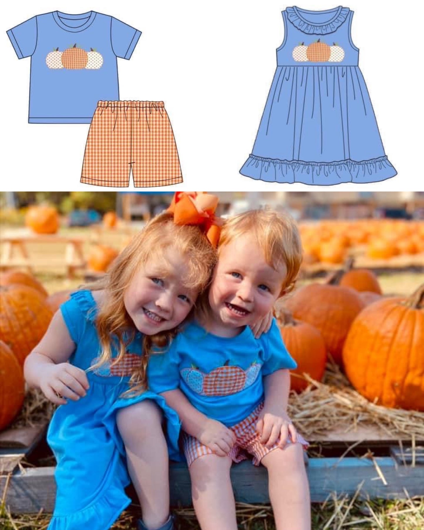 Gingham Pumpkin Appliqué Collection - ETA late August