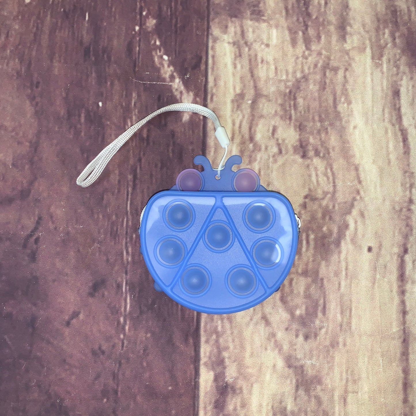 Silicone Pop Fidget Toy Bug Coin Purse - Blue