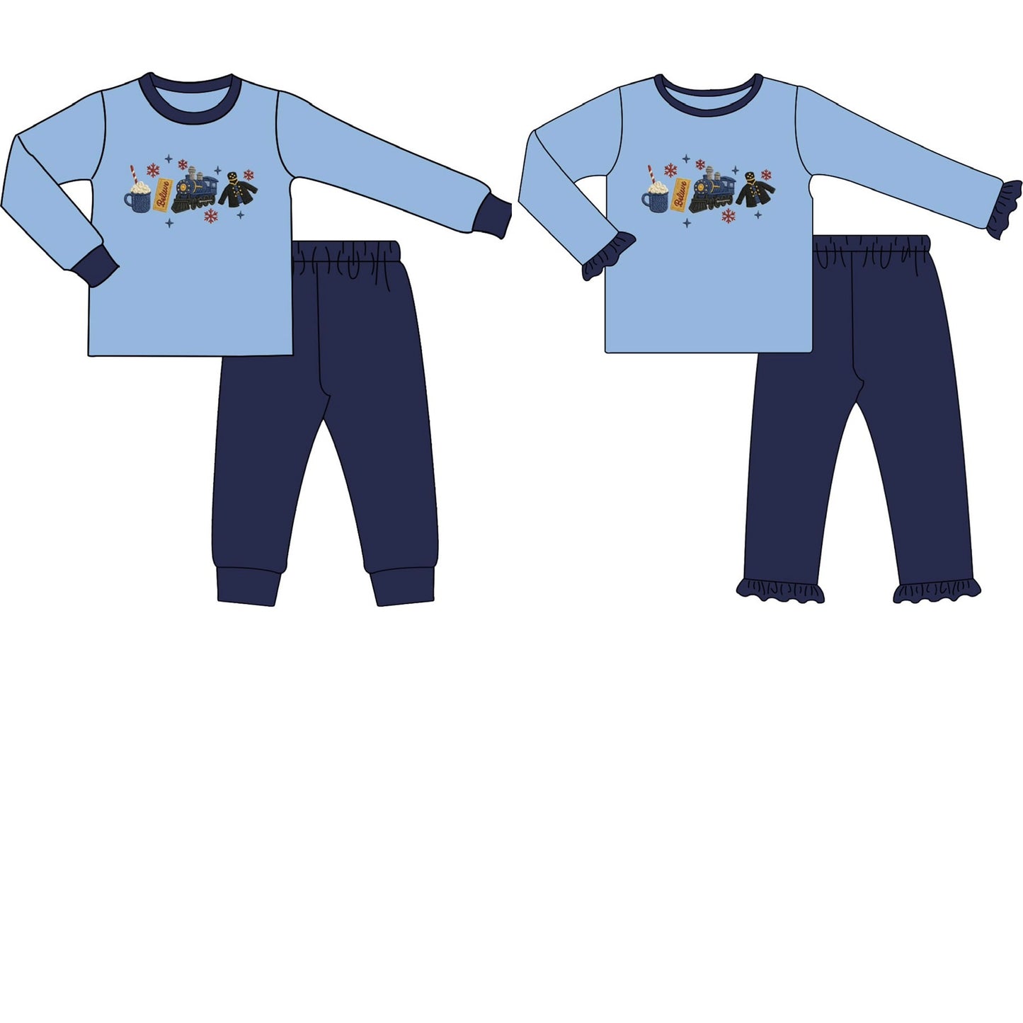 Polar Express Embroidered PJ Sets - ETA early September