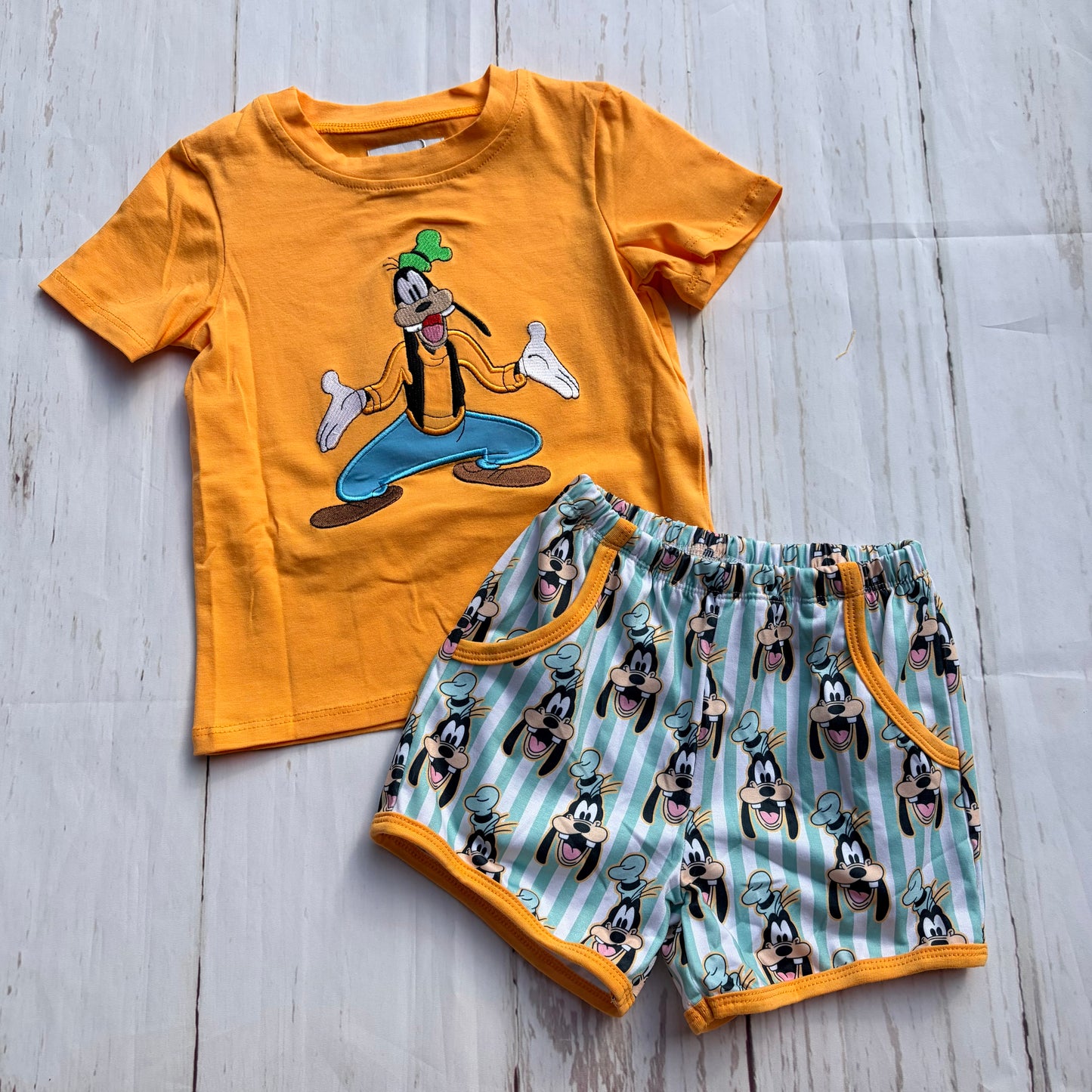 Orange Dog Embroidered Boy Set