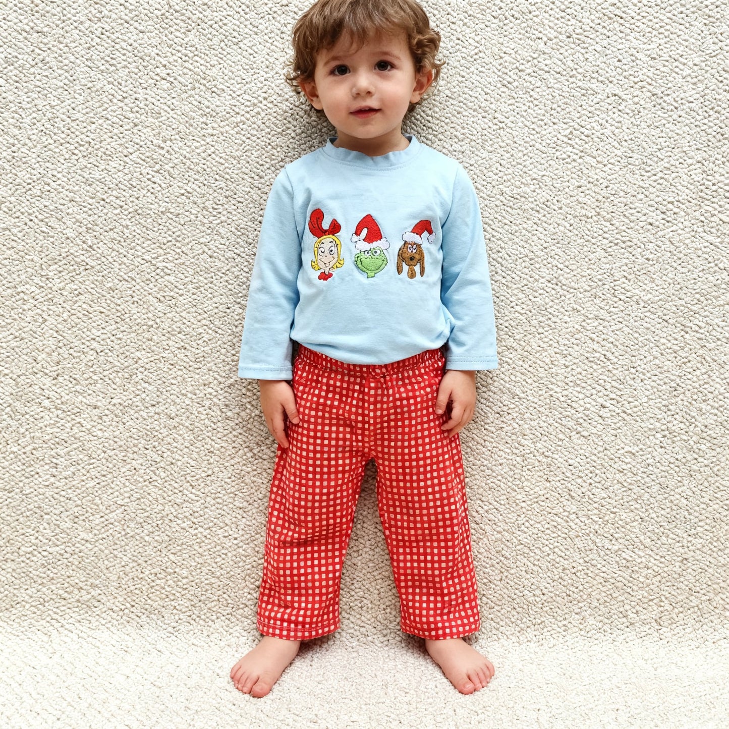 Grinchy Trio Appliqué Boy Set