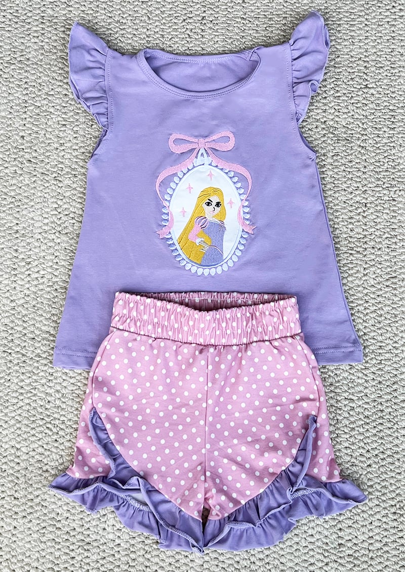 Princess Appliqué Short Sets