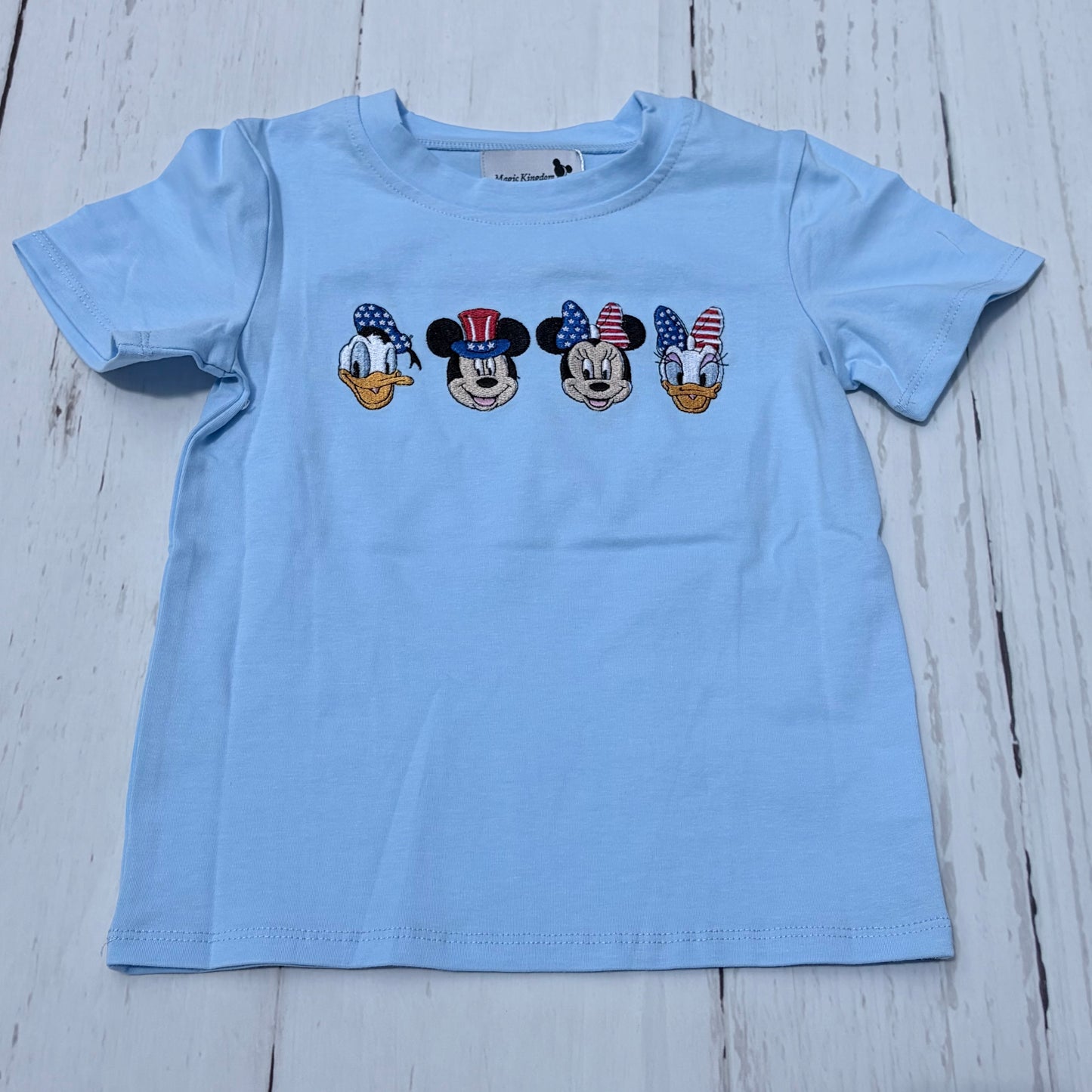Patriotic Characters Embroidered Boy Shirt