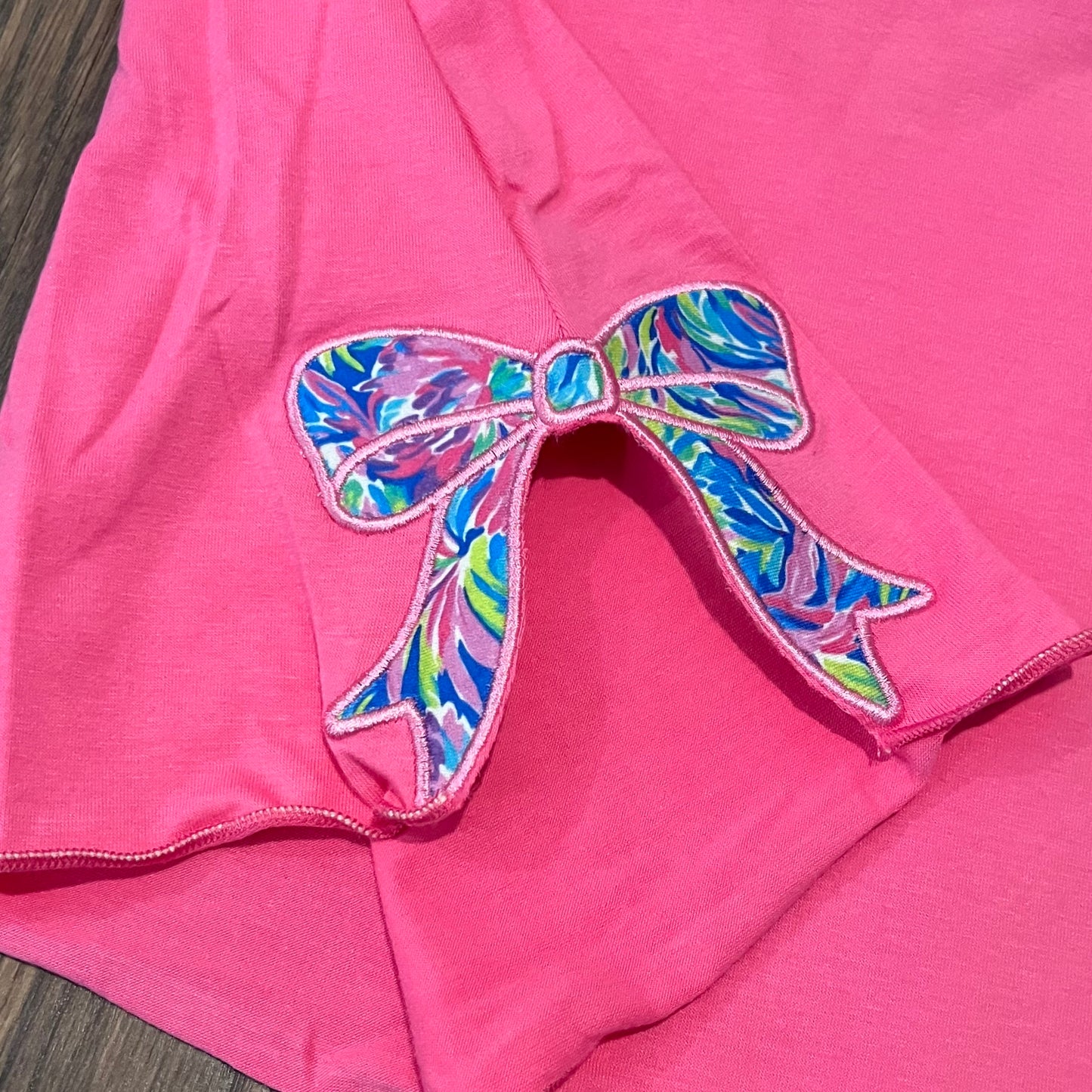 Tropical Floral Bows Appliqué Dress