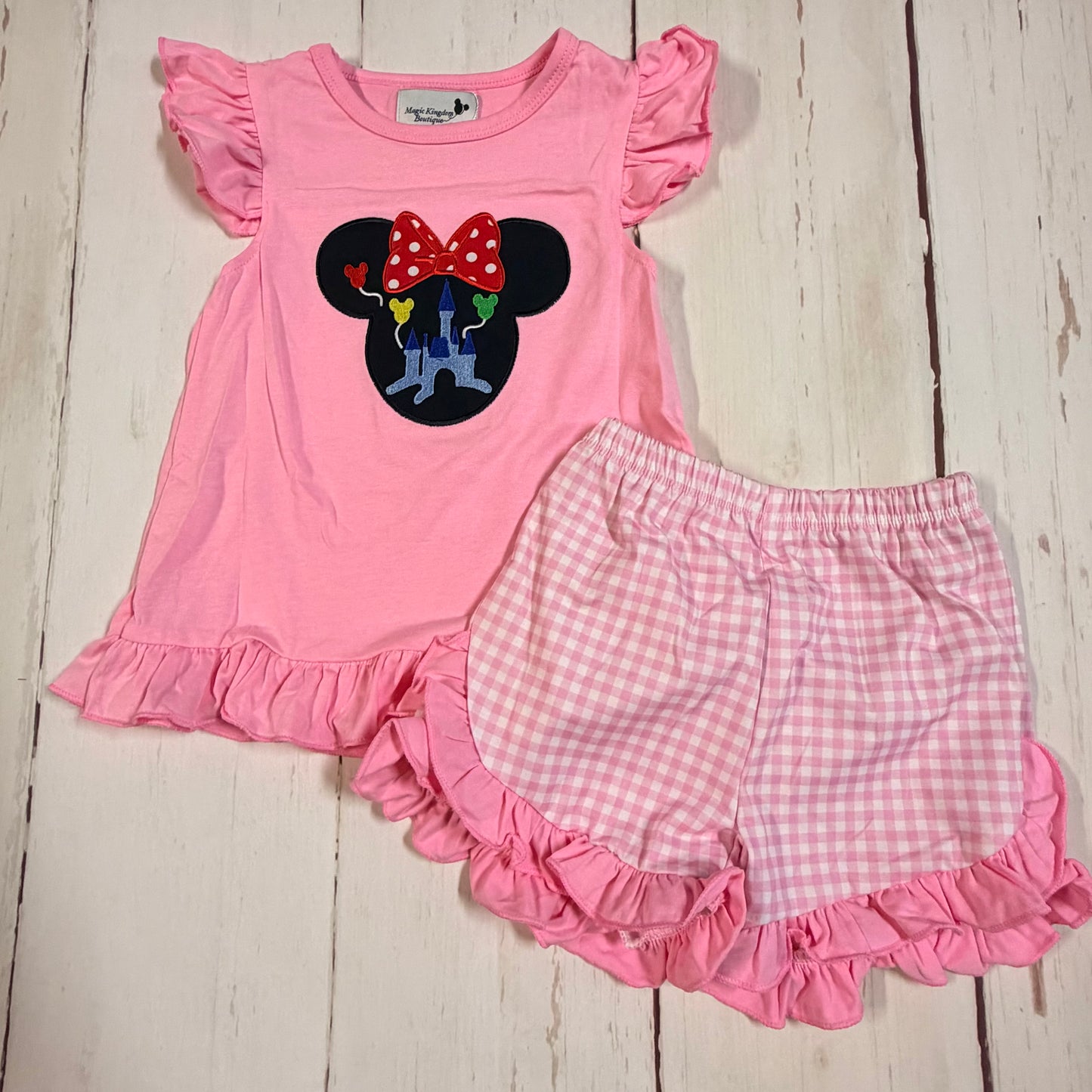 Mouse and Castle Appliqué Girl Set