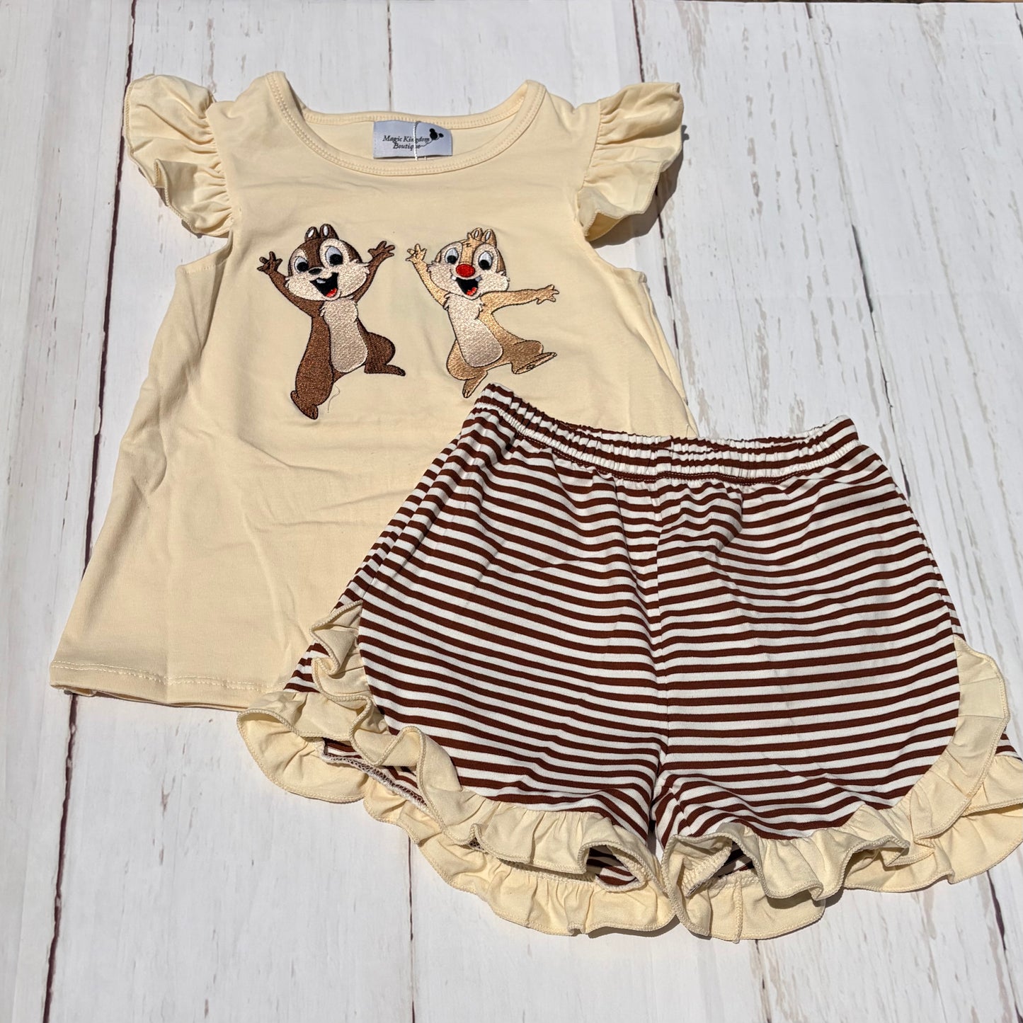 Chip and Dale Embroidered Girl Set