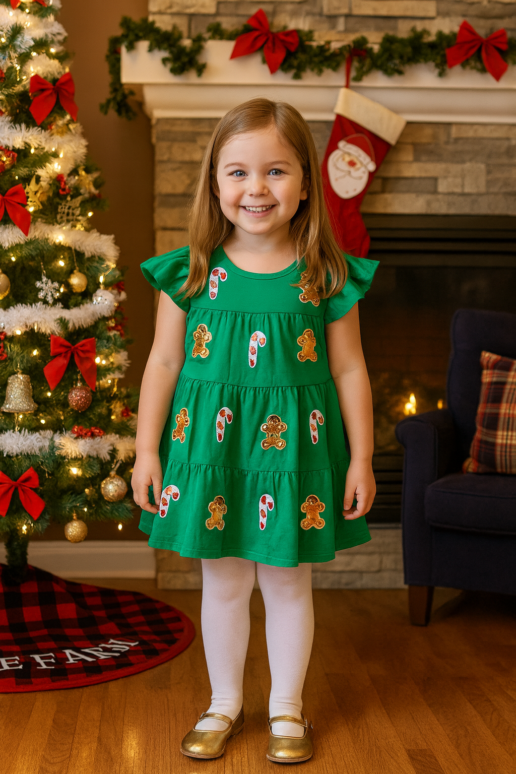 Green Sequin Christmas Dress