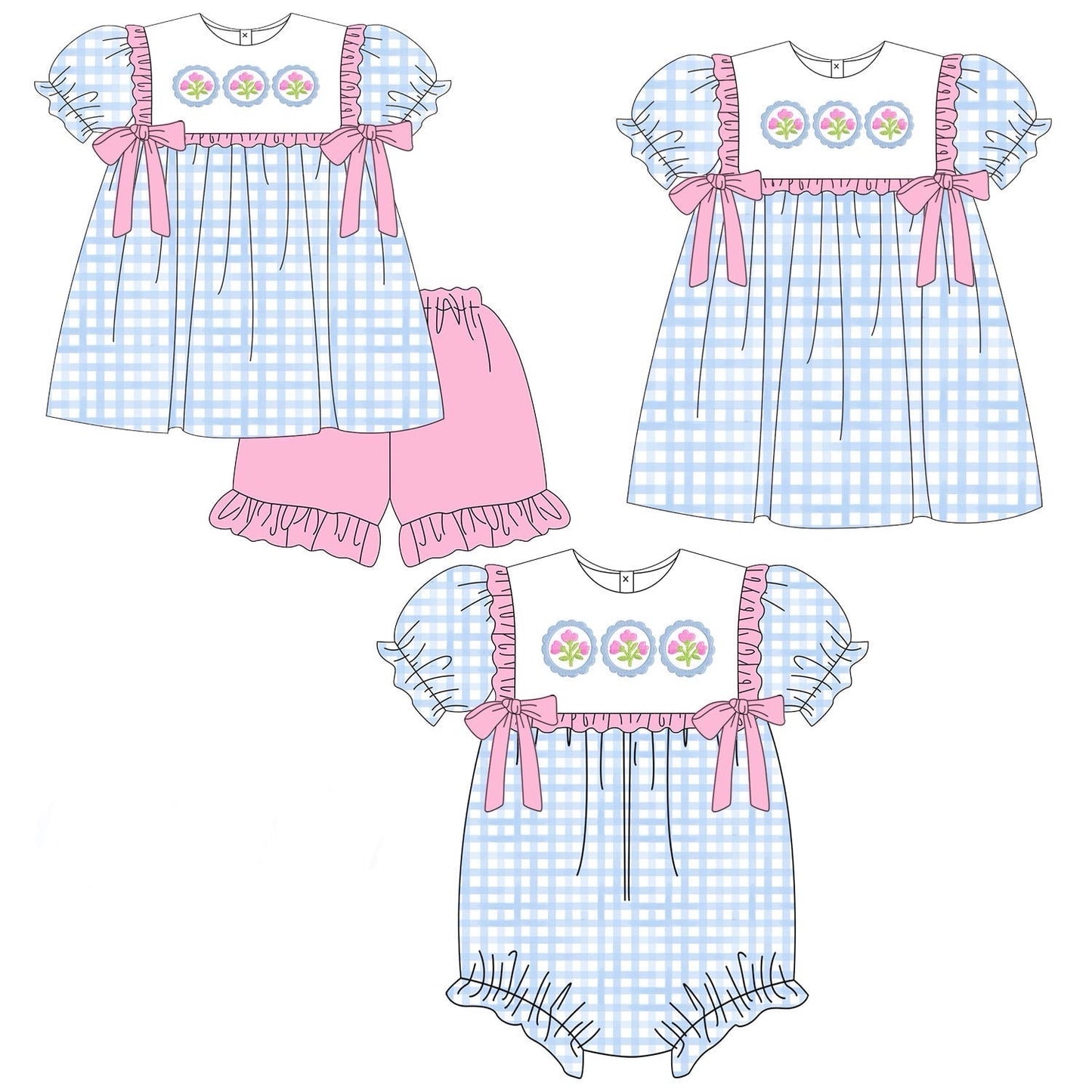 Floral Trio Embroidered Collection - ETA mid May