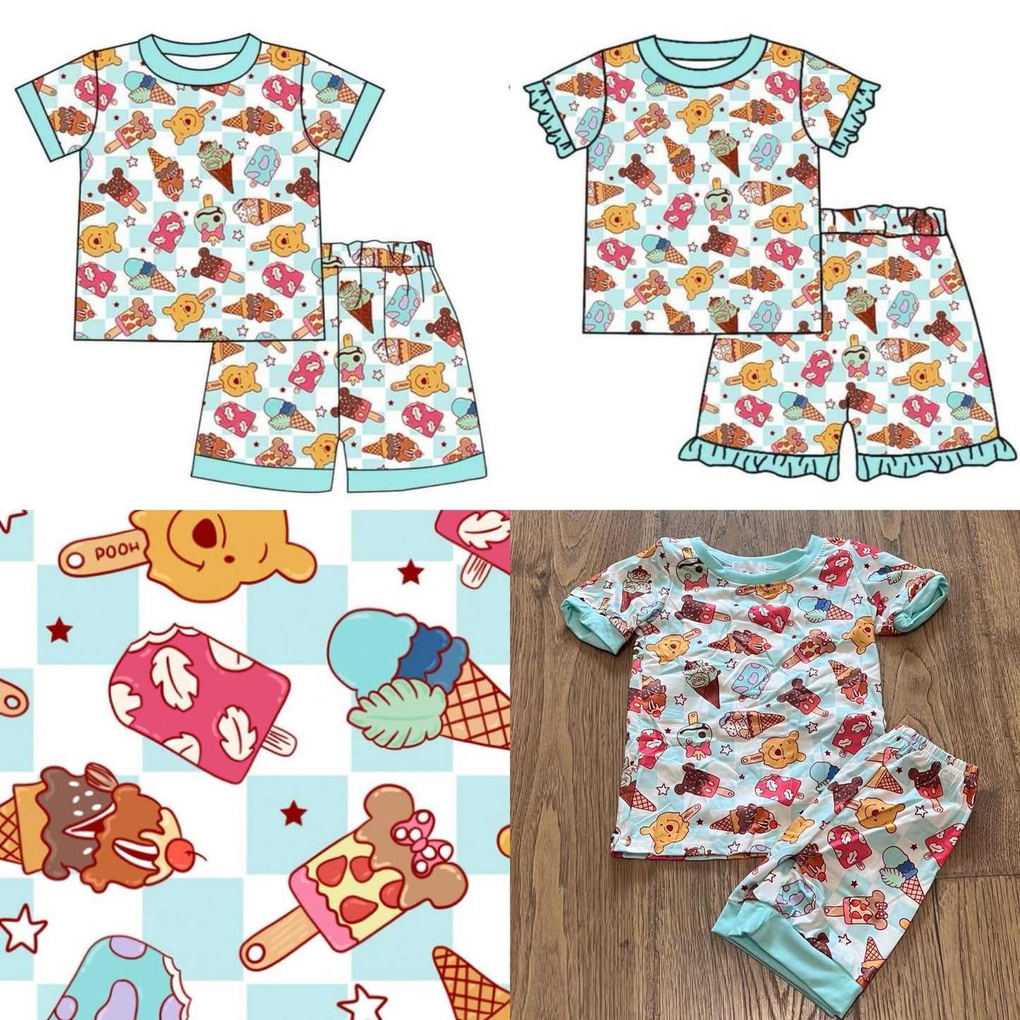Character Ice Cream Pajamas Sets - ETA early July