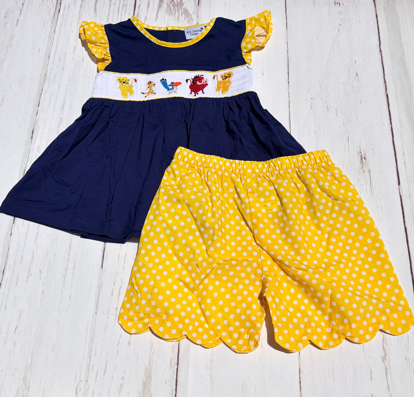 Lion King Smocked Girl Short Set PO58