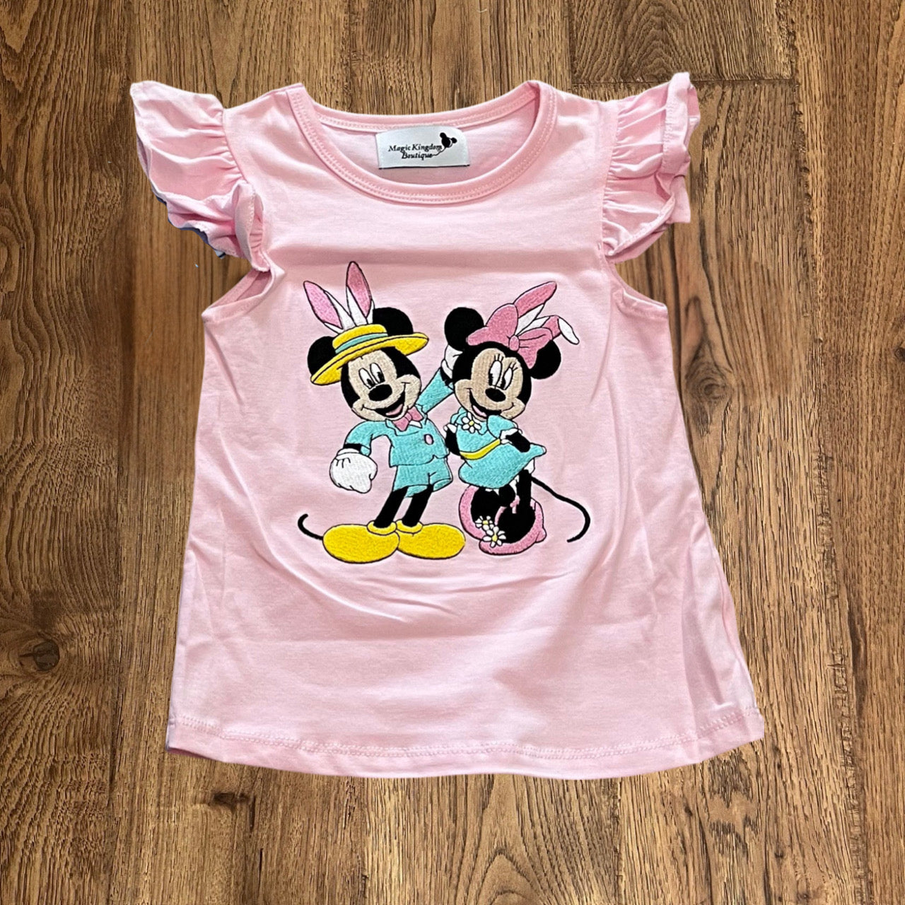 Mouse Easter Embroidered Girl Shirt