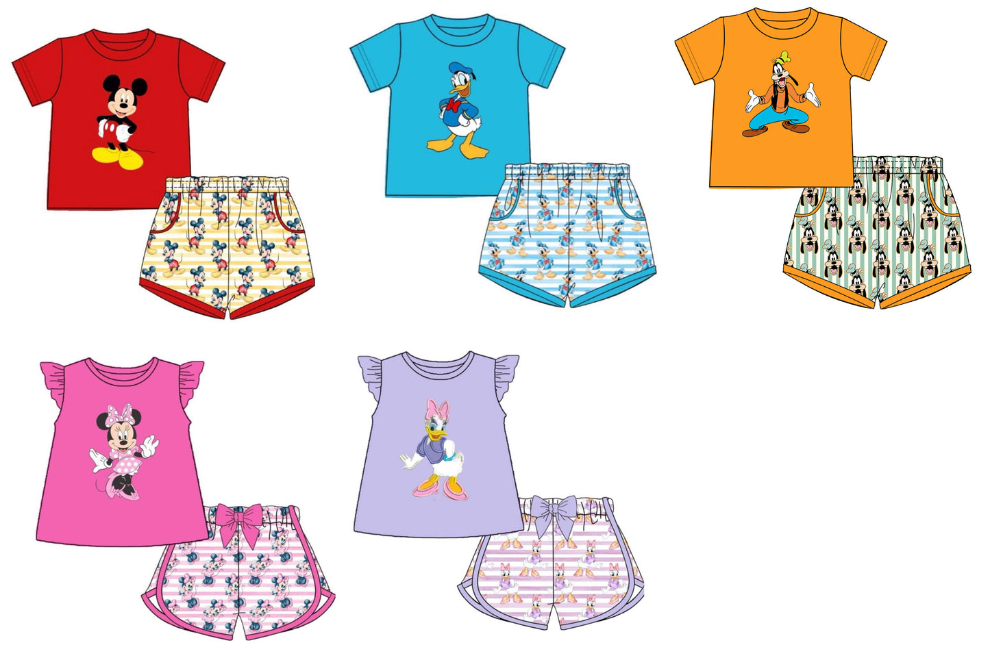 Character Appliqué Short Sets - ETA late August