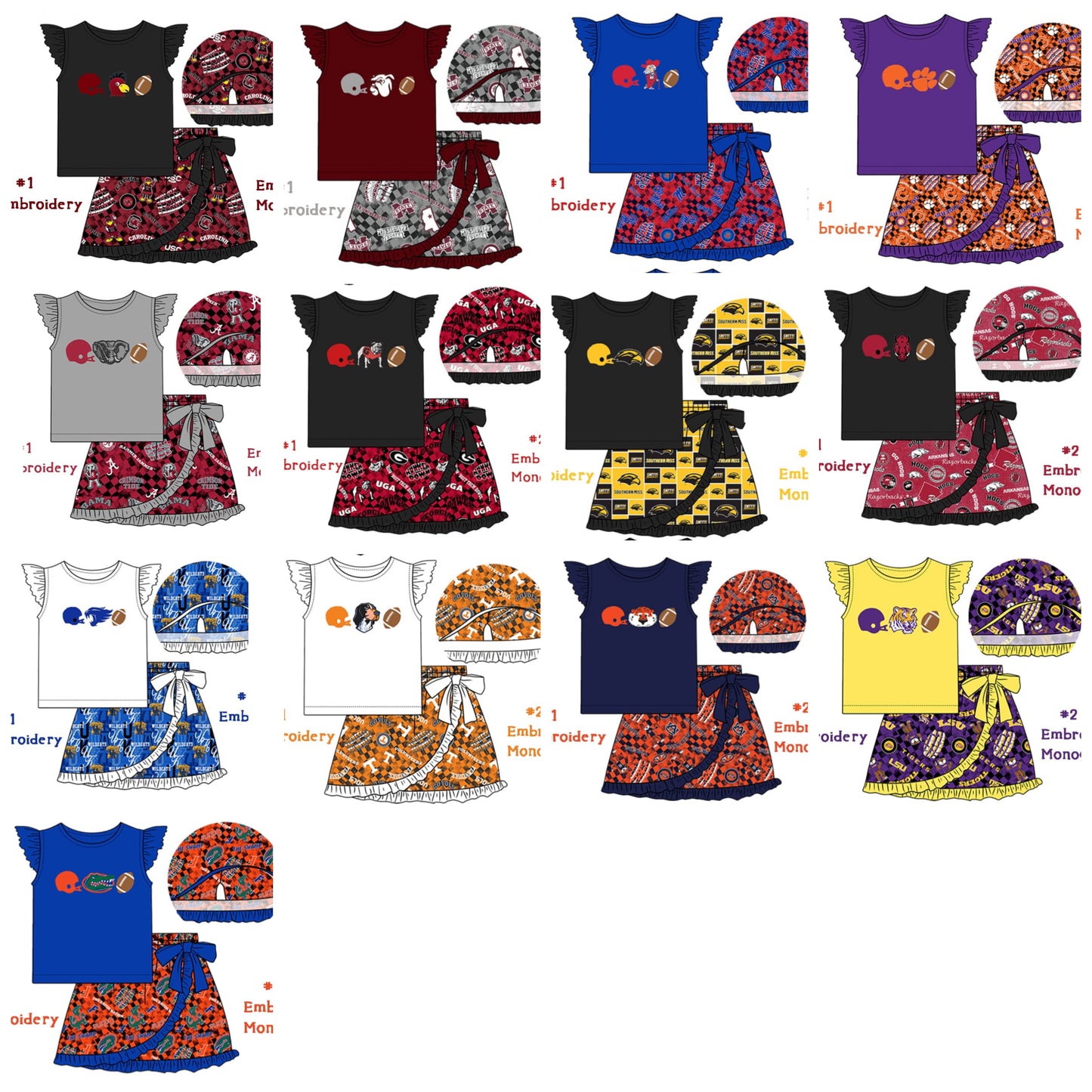 Collegiate Embroidered Skort Sets (no personalization) - ETA early July