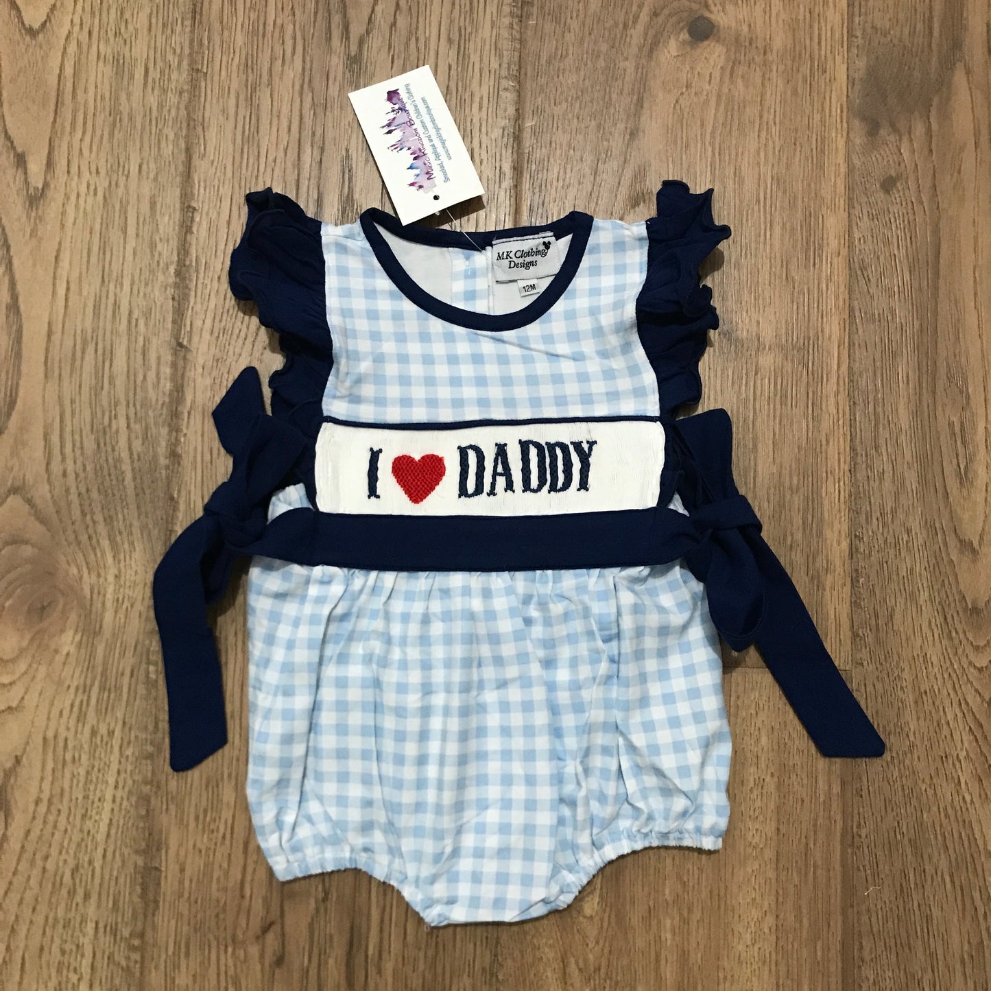 I ❤️ Daddy Smocked Bubble