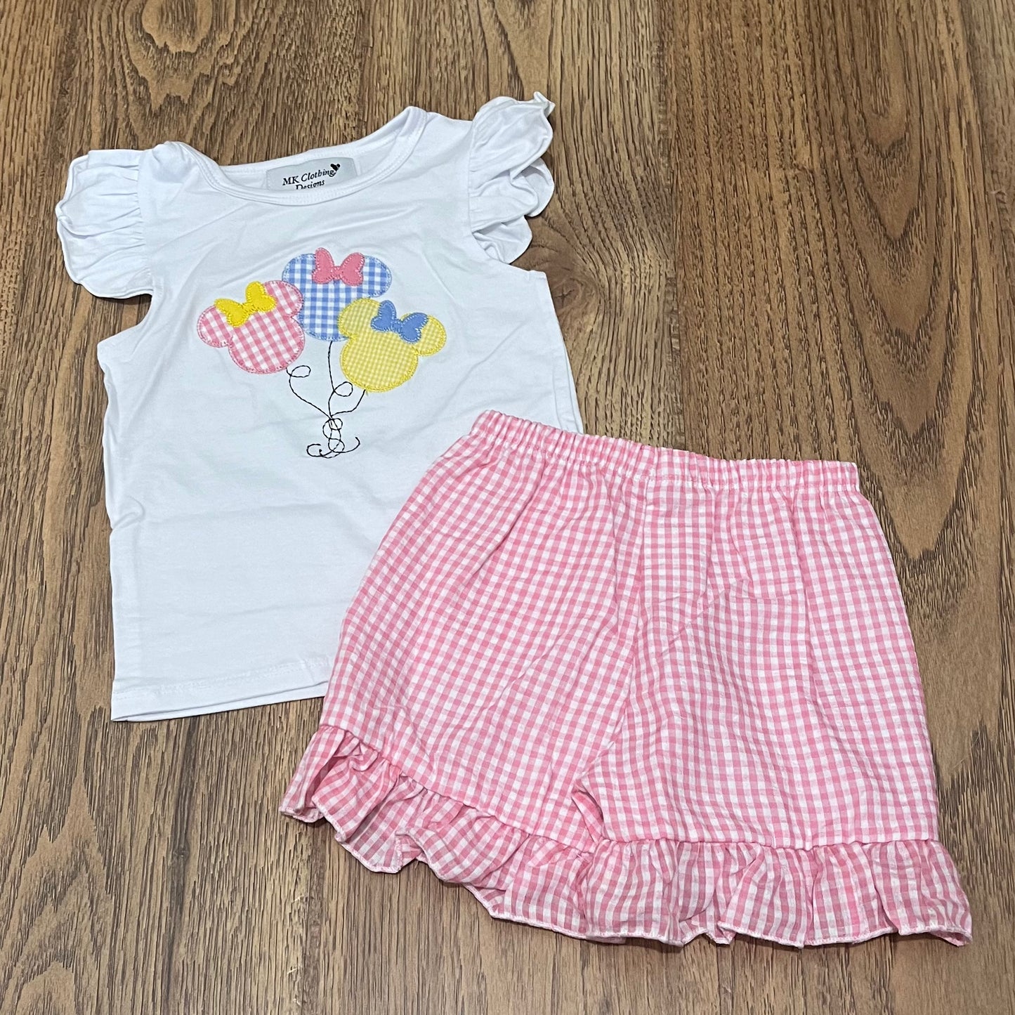 Mouse Balloons Appliqué Girl Set