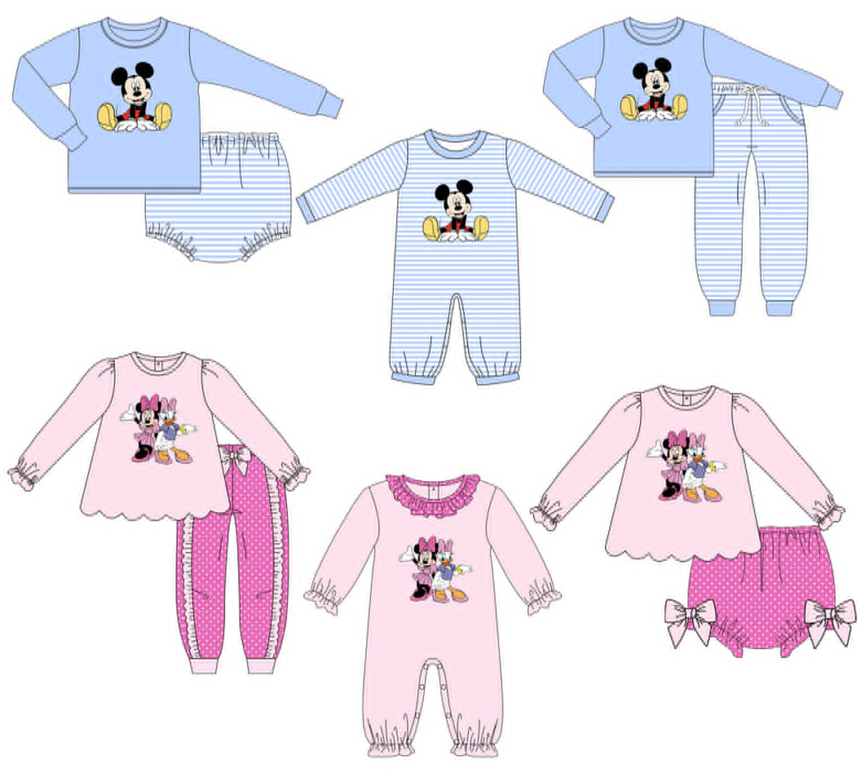 Blue / Pink Mouse Embroidered Collection - ETA mid January