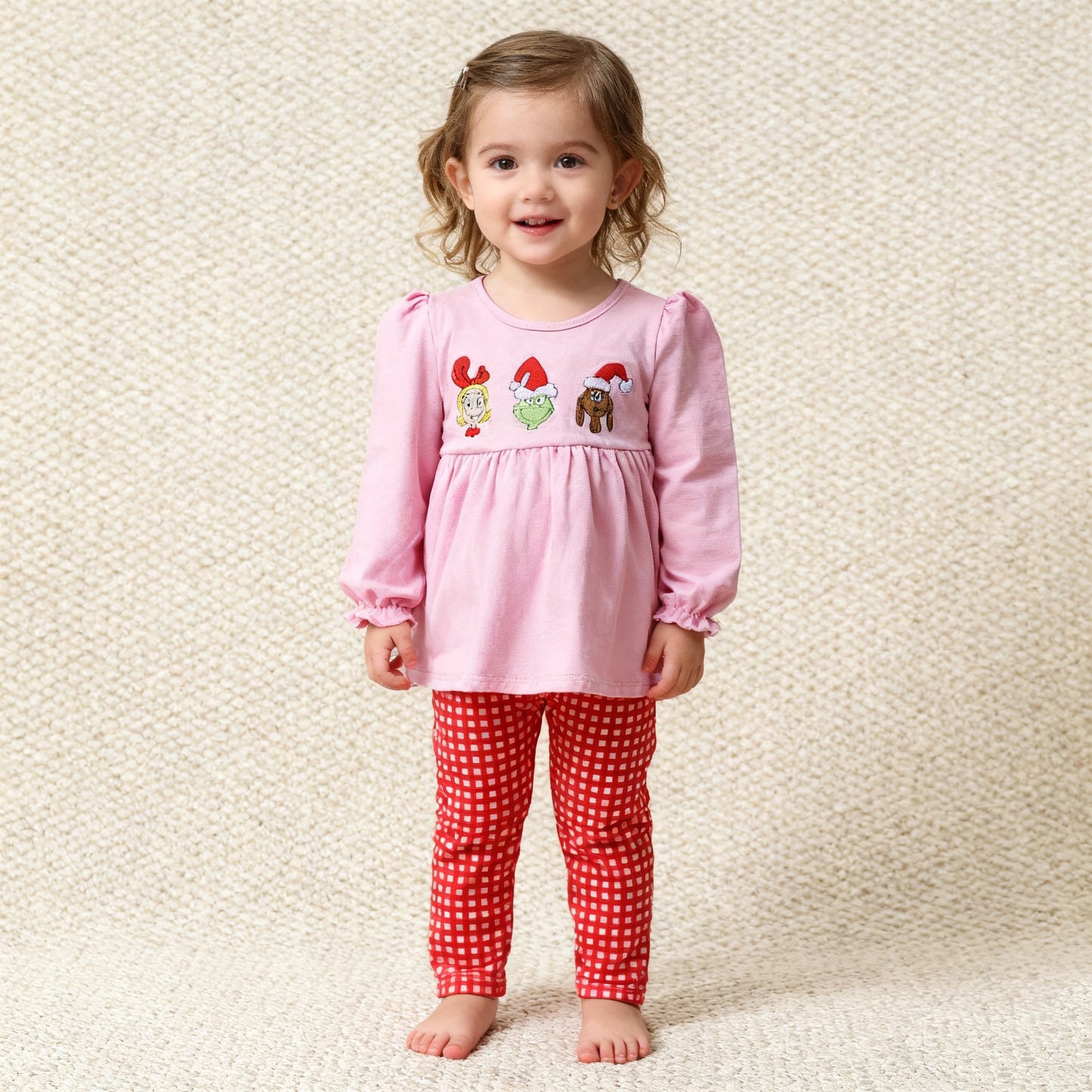 Grinchy Trio Appliqué Girl Set