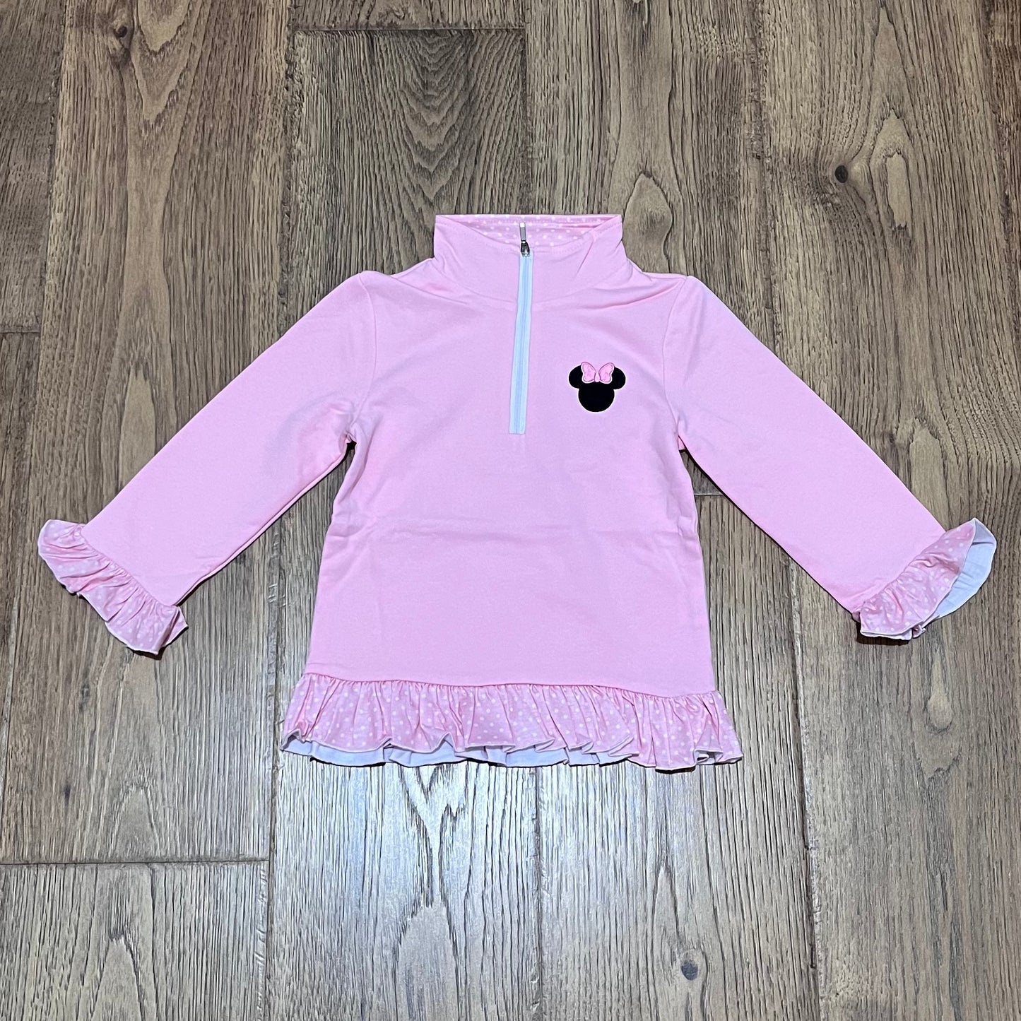 Mouse Appliqué Pink Pullover