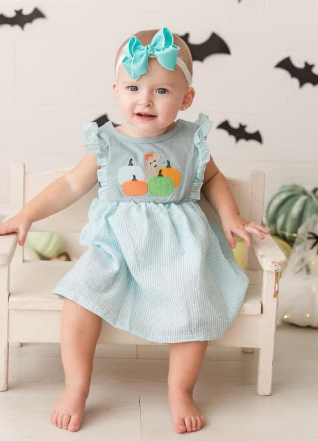 Puppy Pumpkin Appliqué Dress