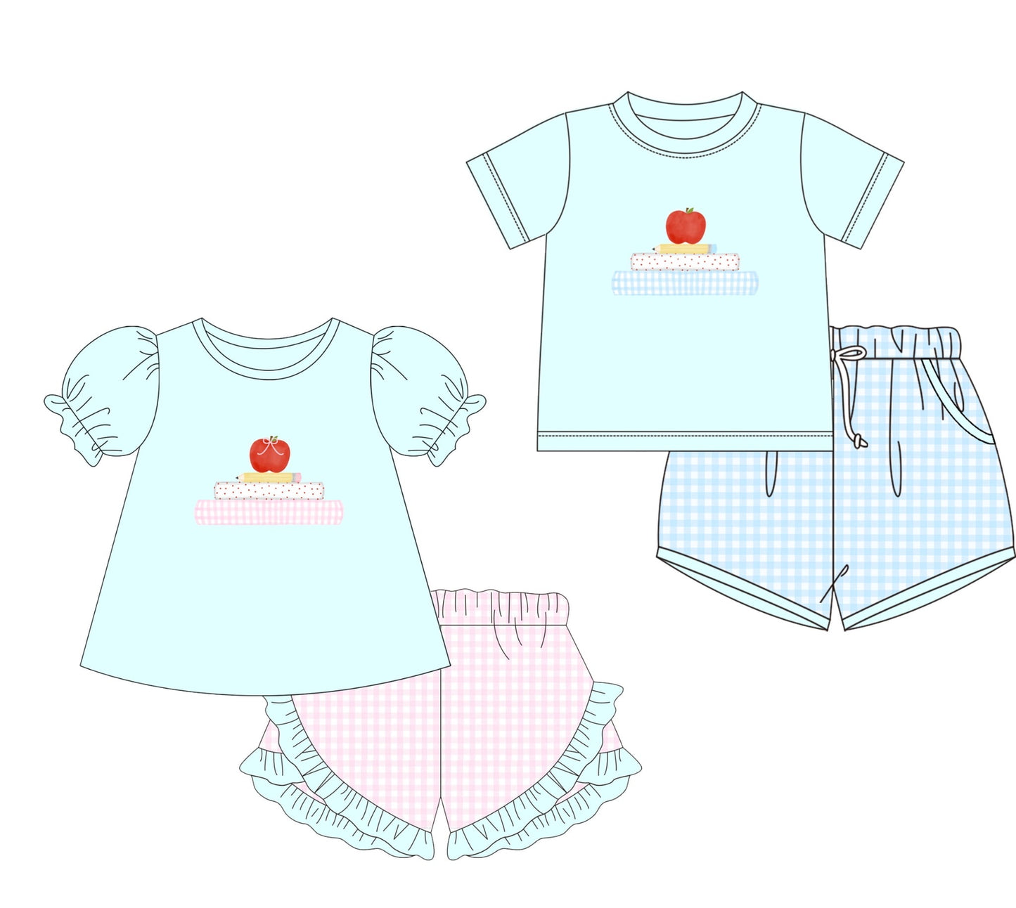 Book Stack Embroidered Sets - ETA mid June