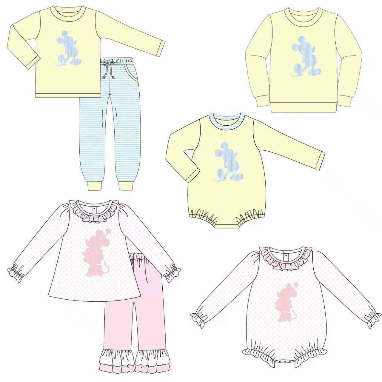 Yellow / Pink Mouse Embroidered Collection - ETA mid January\