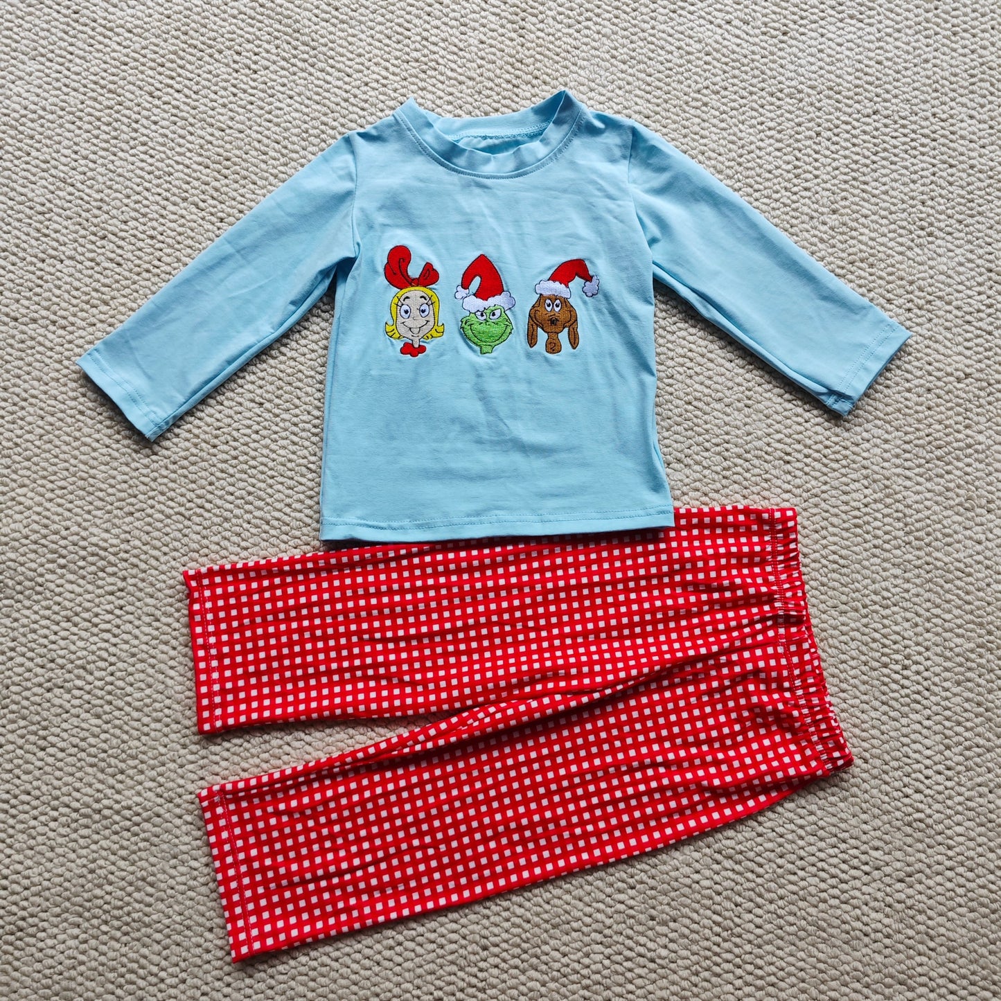Grinchy Trio Appliqué Boy Set