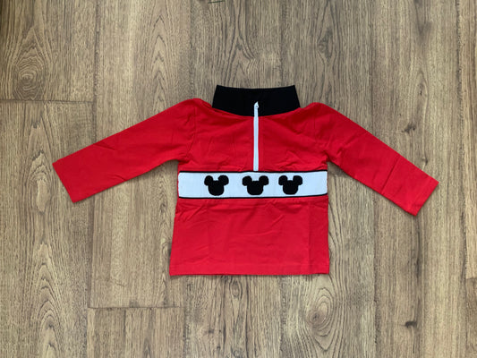 Mouse Smocked Boy Pullover PO42