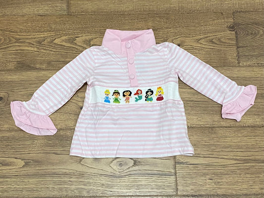 Pink Princess Smocked Pullover PO54
