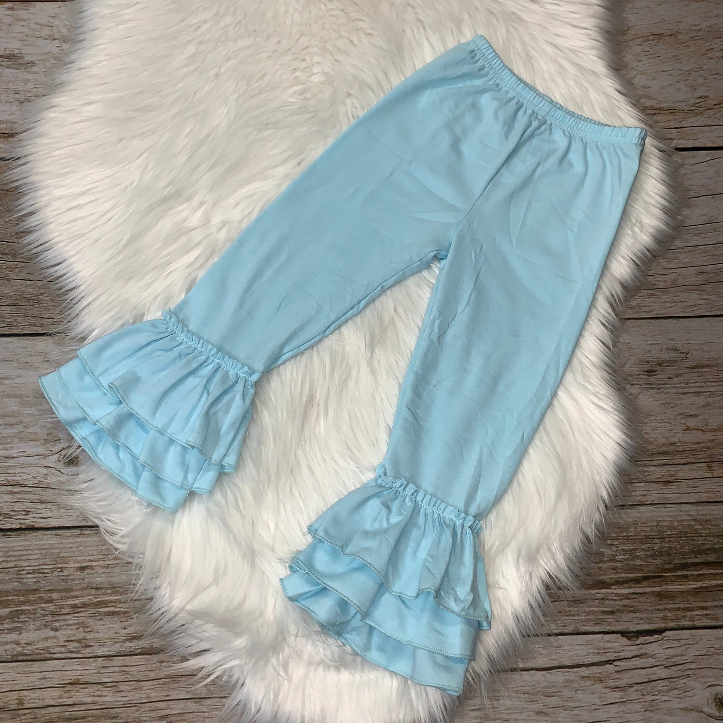 Knit Cotton Truffle Pants - Light Blue