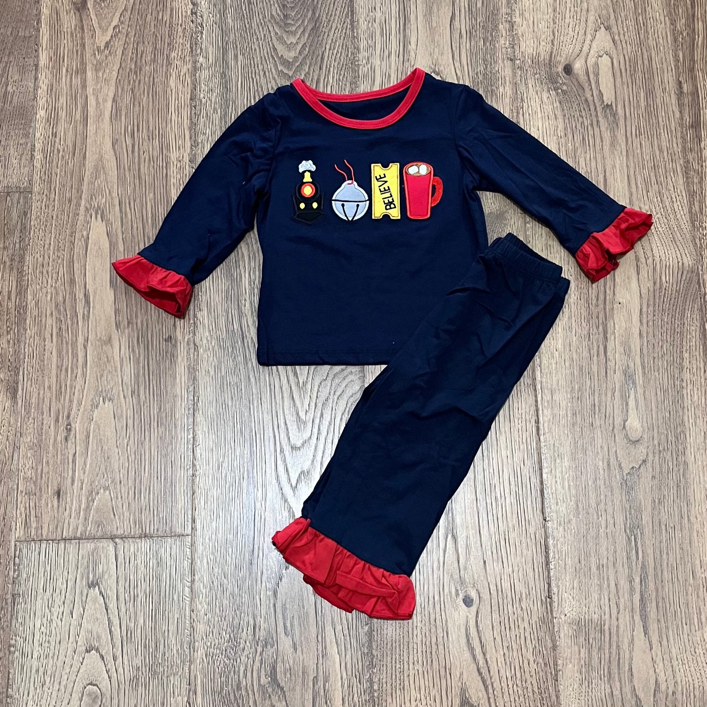 Polar Express Appliqué Girl Pajamas