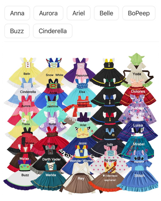 Character Dresses Collection 1 - ETA early August