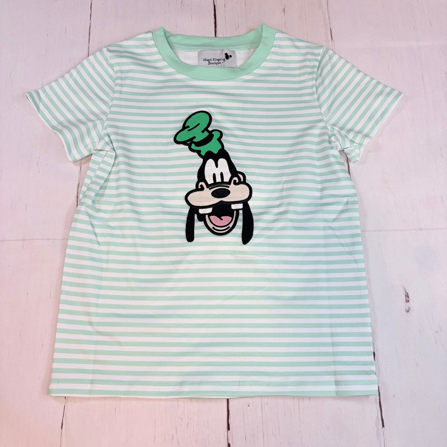 Green Dog Appliqué Boy Shirt