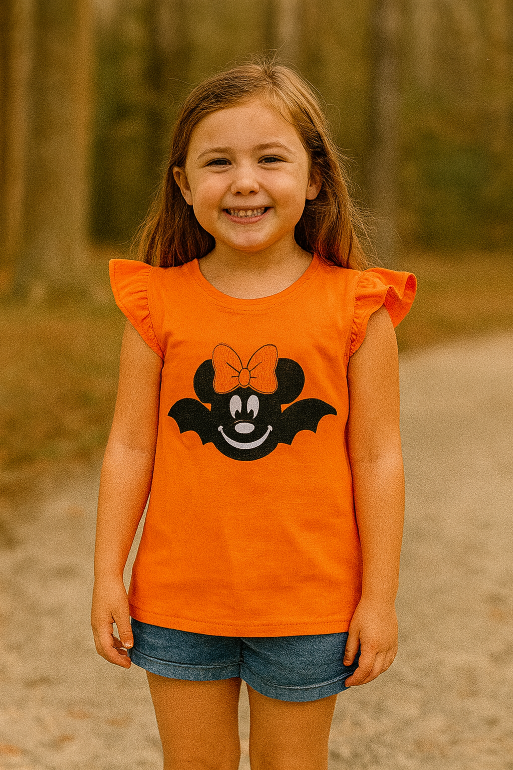 Bat Mouse Appliqué Girl Shirt