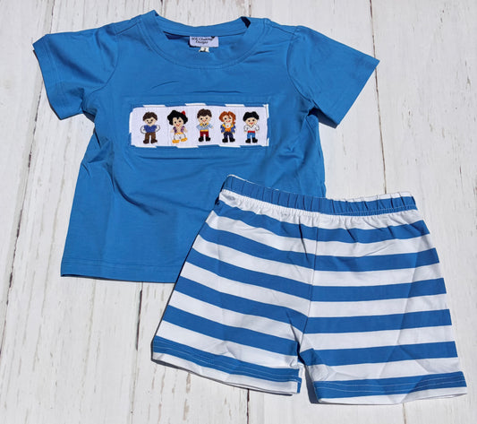 Prince Smocked Boy Short Set PO58