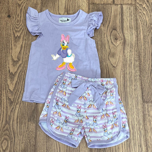 Purple Duck Embroidered Girl Set