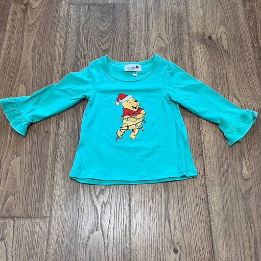 Pooh Christmas Appliqué Girl Shirt