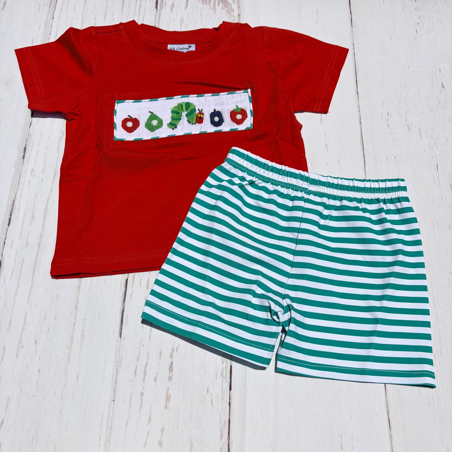 Very Hungry Caterpillar Smocked Boy Short Set PO58