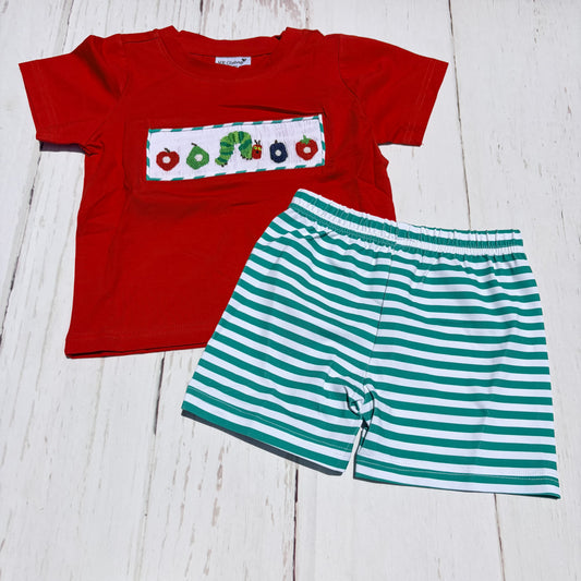 Very Hungry Caterpillar Smocked Boy Short Set PO58