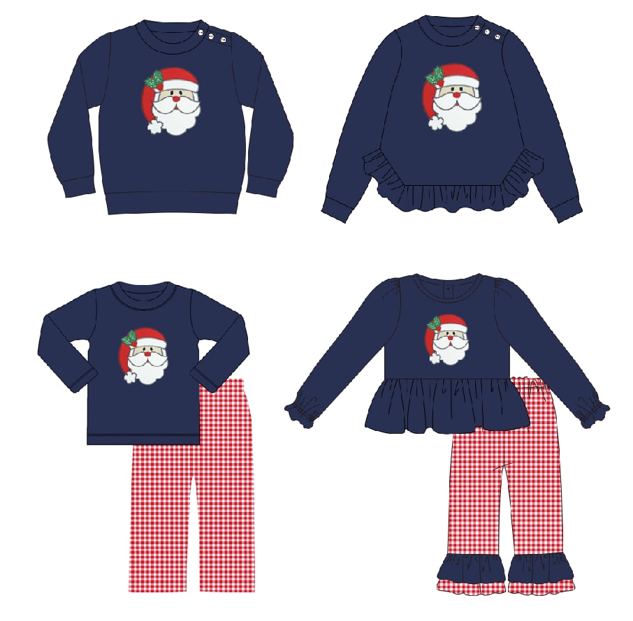 Navy Santa Embroidered Collection - ETA early October