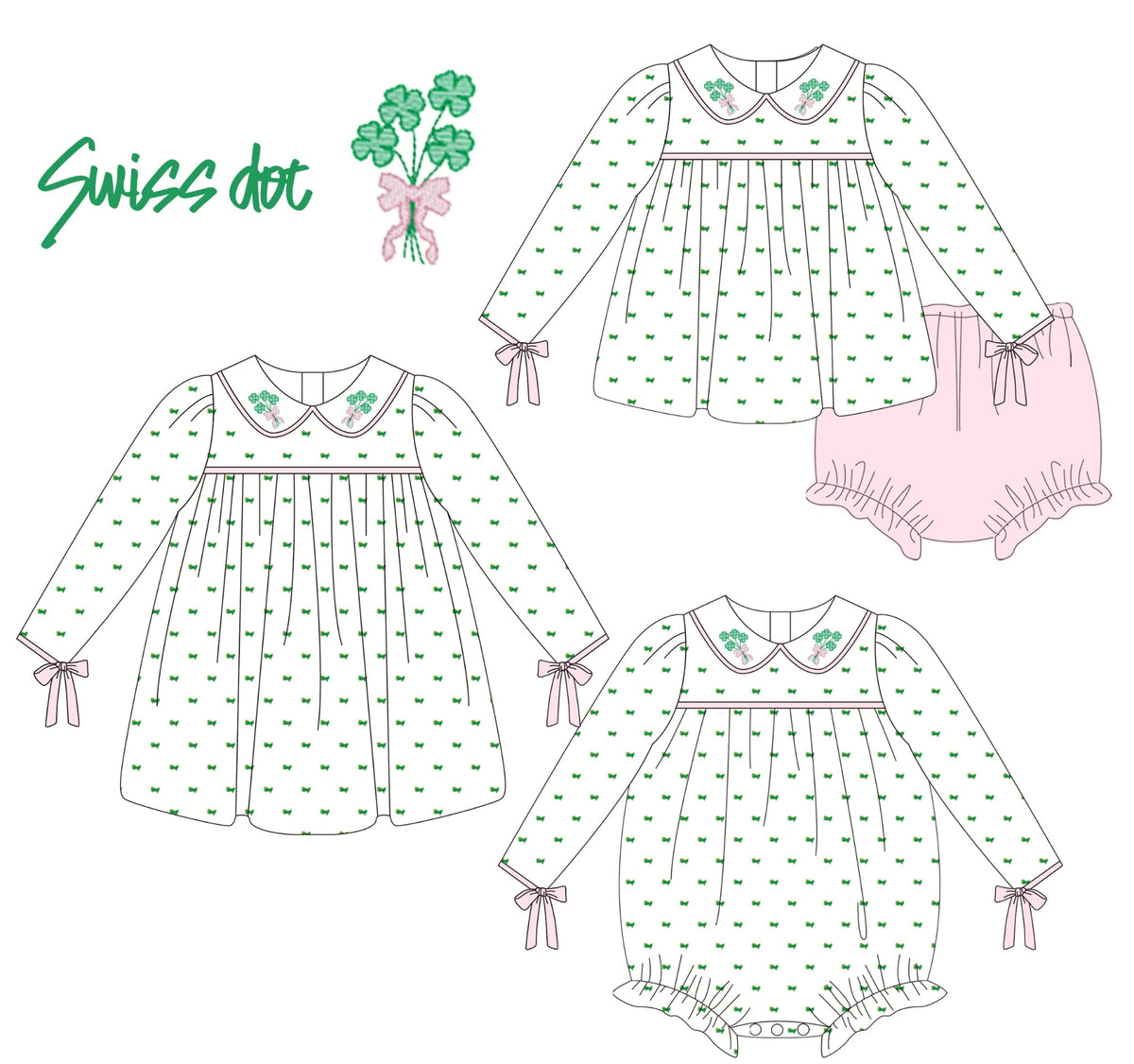 Swiss Dot and Shamrock Embroidered Collection - ETA late January