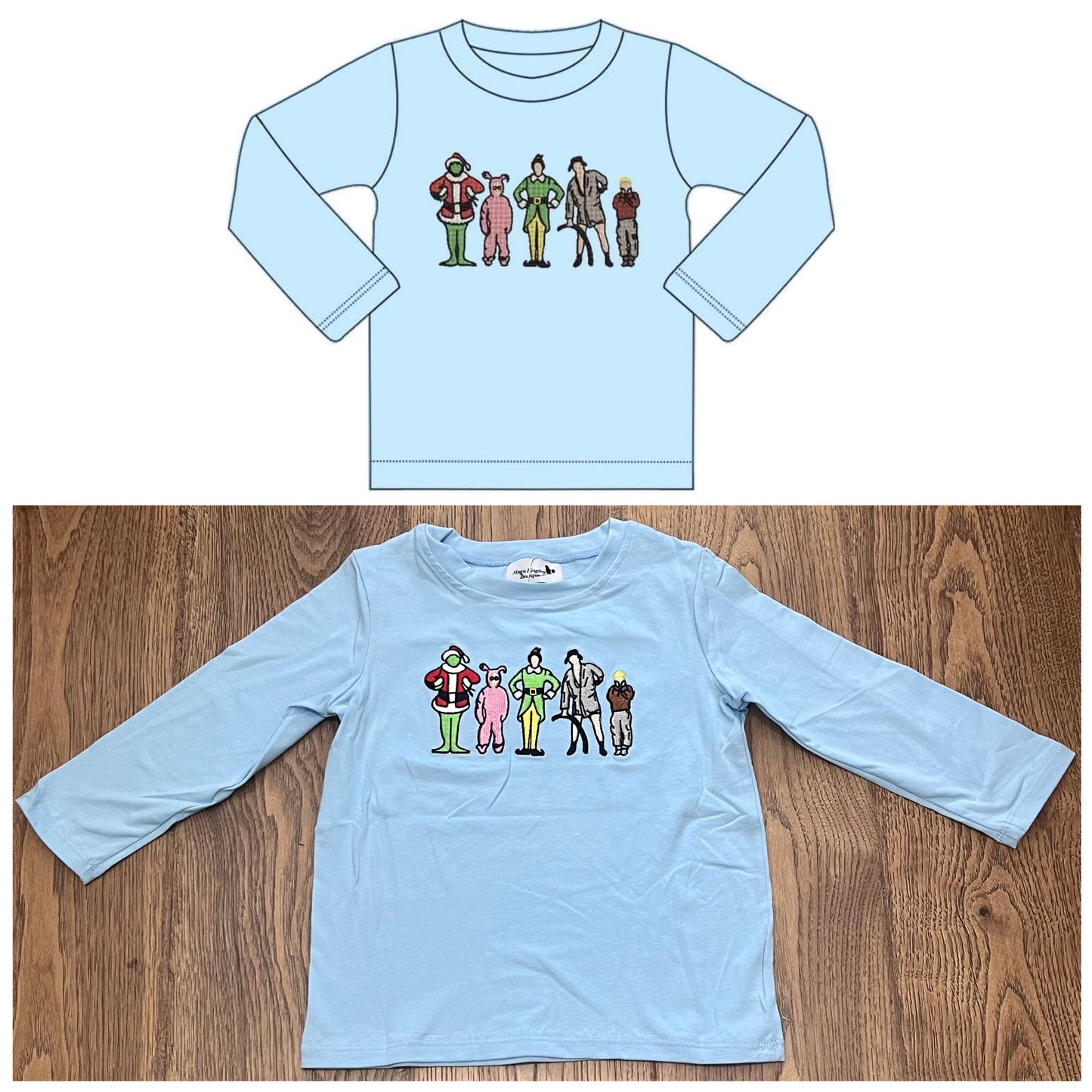 Christmas Friends Embroidered Shirt - ETA early October
