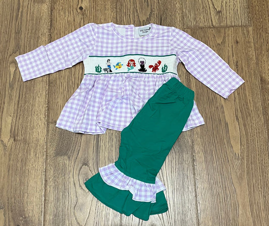 Little Mermaid Smocked Girl Set PO49