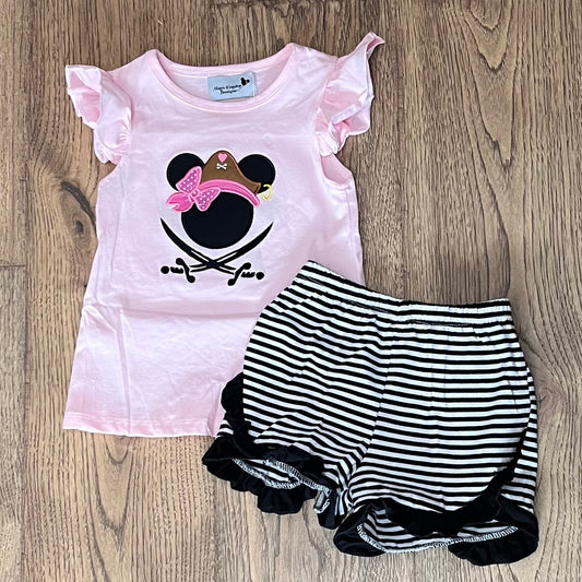 Pirate Mouse Appliqué Girl Set