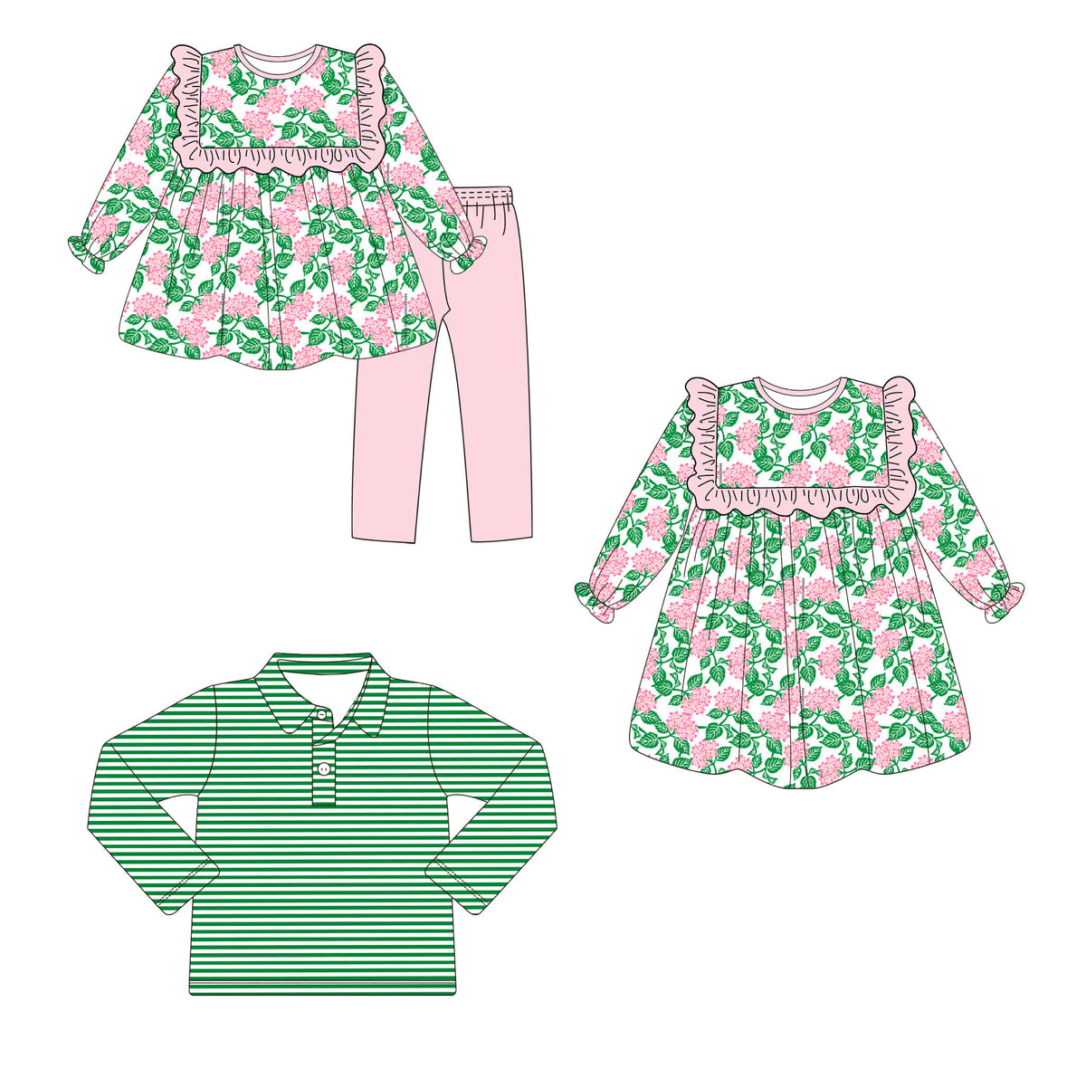 Green Stripes and Pink Floral Collection - ETA late January