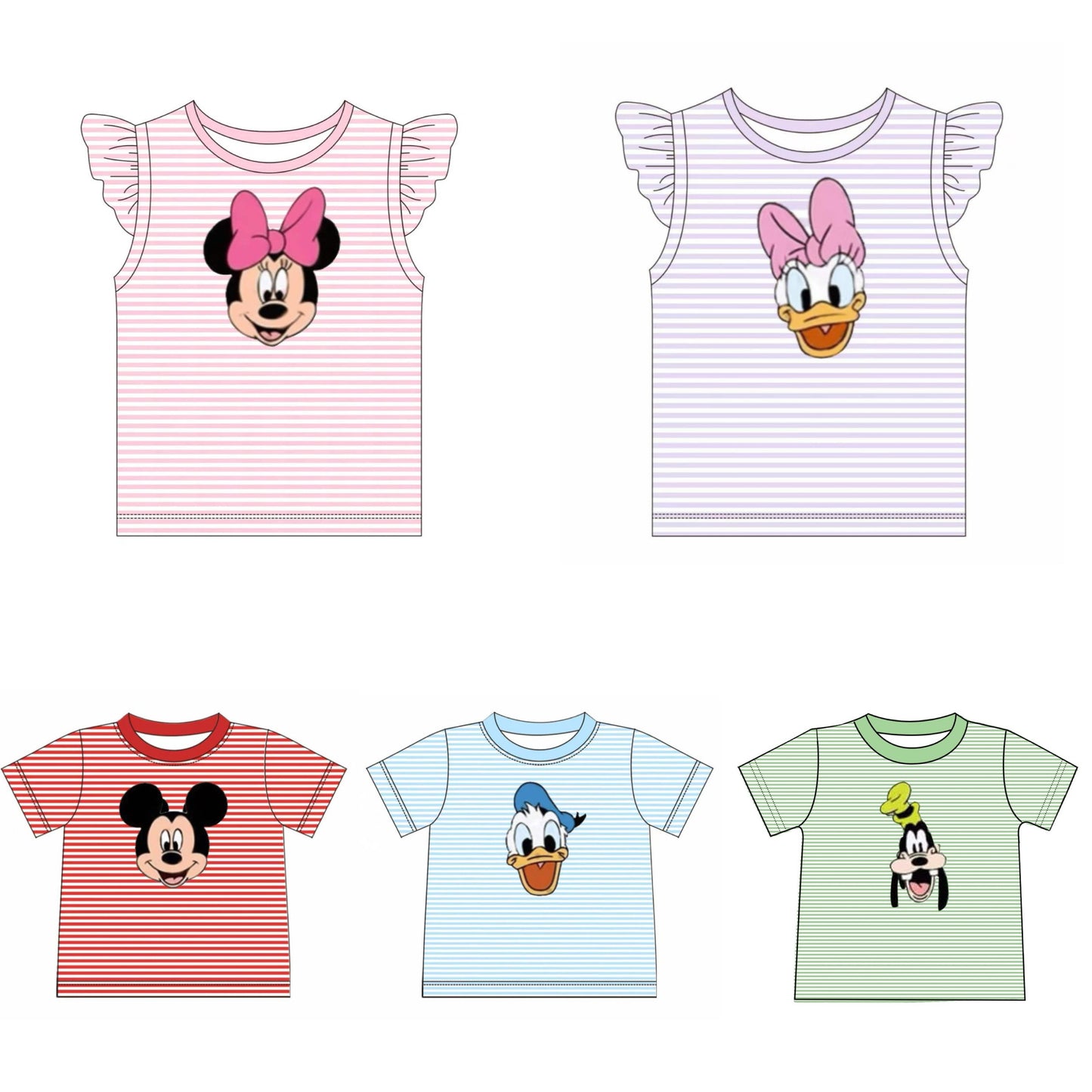 Striped Character Appliqué Shirts - ETA mid August